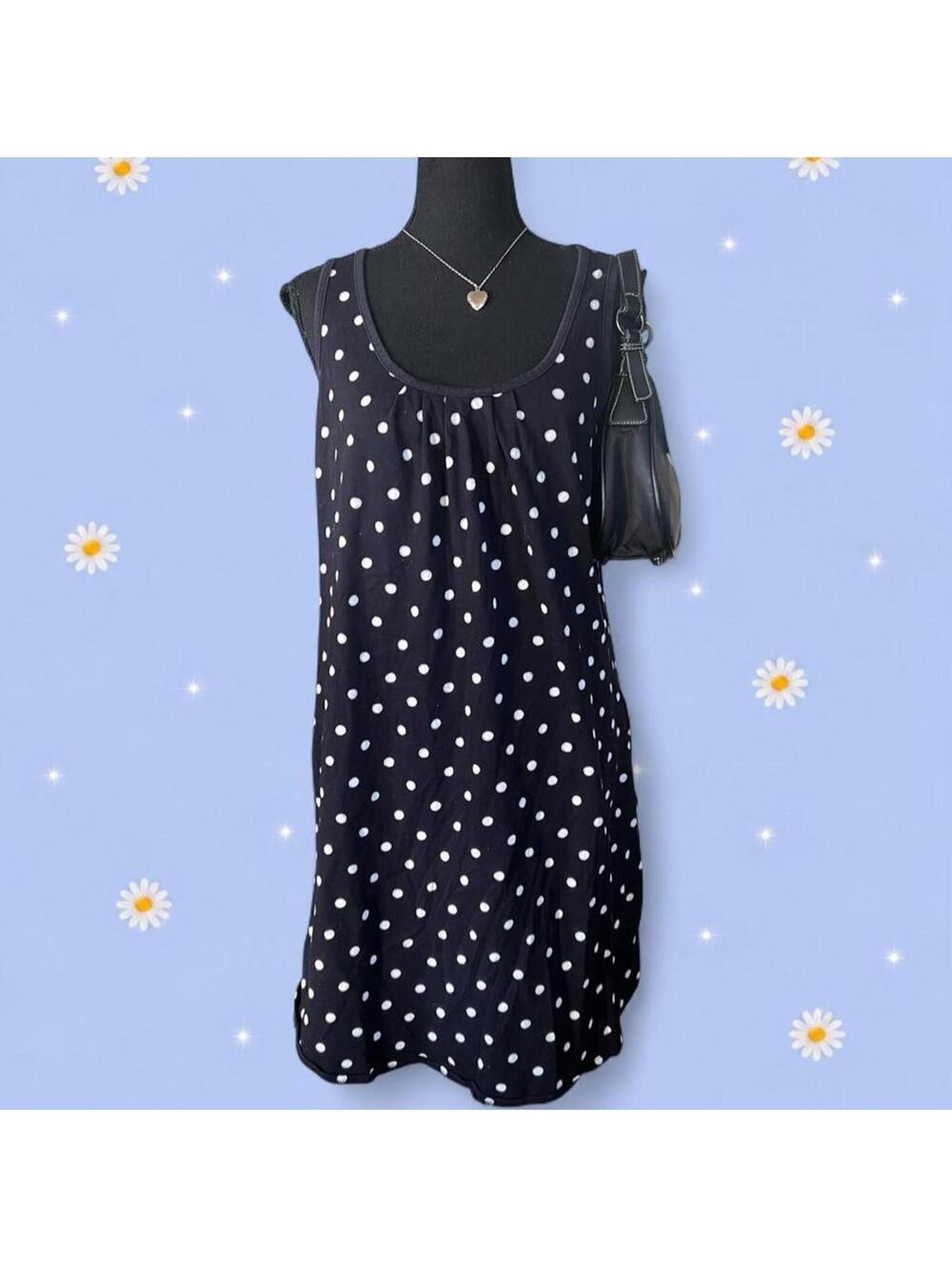Vintage Land’s End Coquette Cotton Polka Dot Sundress Size Medium 🤍
